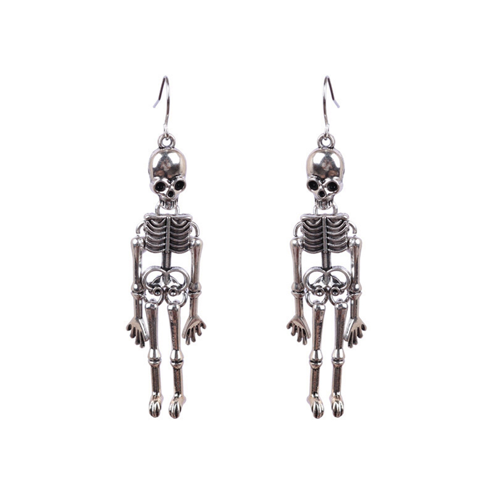 Halloween Oorbellen Schedel Skelet Ear Festival Thema Lichtmetalen Dark Punk Oor Sieraden Cadeau Voor Meisjes 1.8*7.2cm H9