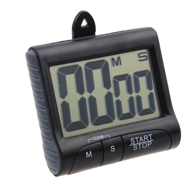 Magnet Digital Kitchen Count Down Counter Timer Beeping Alarm Clock Red: 1PC- Black