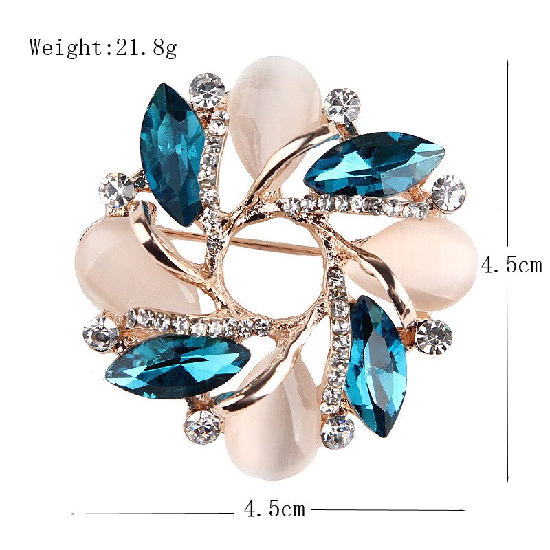 Broche de flores de de estilo coreano, ramillete de flores de Bauhinia, broche de pedrería de cristal, accesorios de adorno de joyería