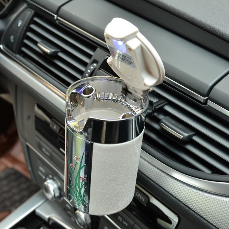 CA08 Auto Asbak Koolstofvezel Auto Asbak met Licht Auto Asbak LED Verlichting Auto Levert