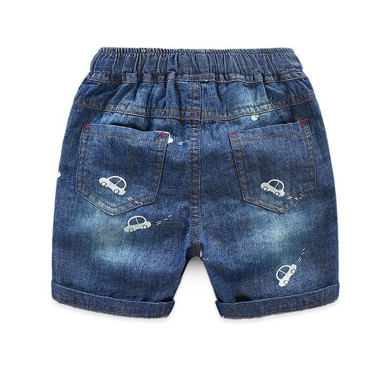Børn cowboy shorts børn dreng afslappet denim stil tegneserie lomme sommer korte strandbukser småbørn drenge skoletøj 2-7y