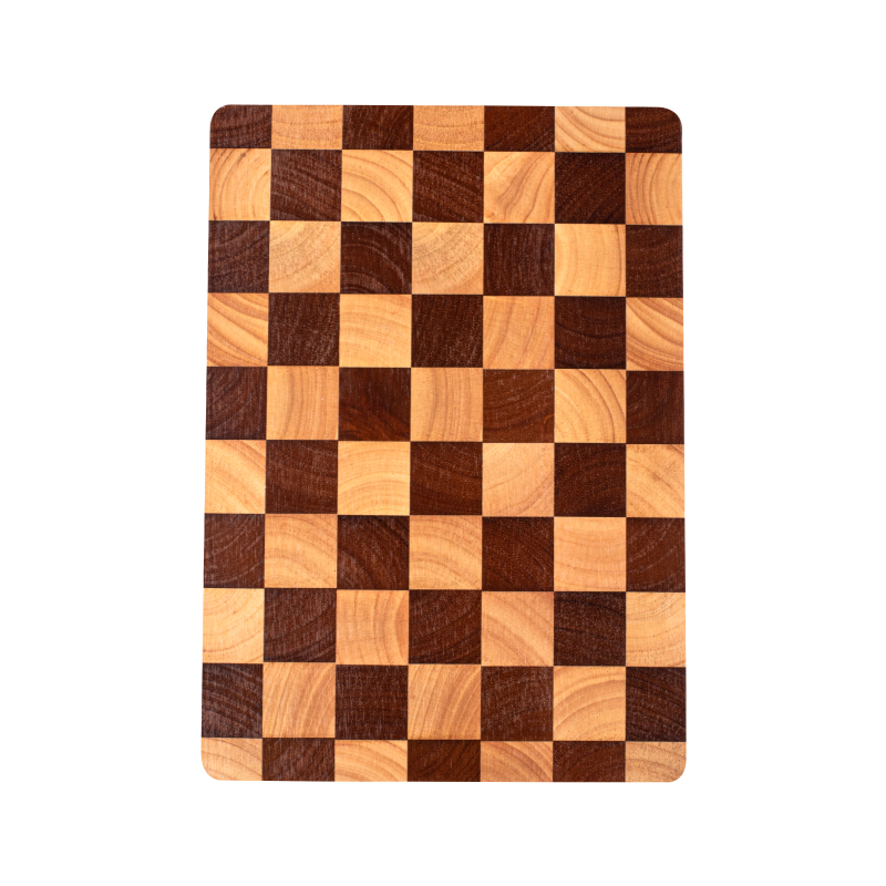 Wooden Checkerboard Pattern Cutting Board Large Charcuterie Board for Meat, Cheese, Bread, Vegetables, Fruits, Kitchen Gadget: Chocolate