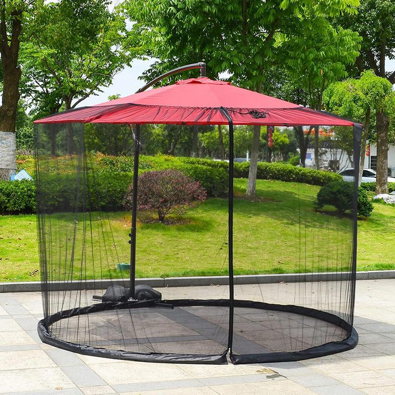 Paraplu Klamboe Voor Buiten Tuin Patio Parasols Luifel Tent Klamboe Verstelbaar Touw Polyester Zonnescherm Net