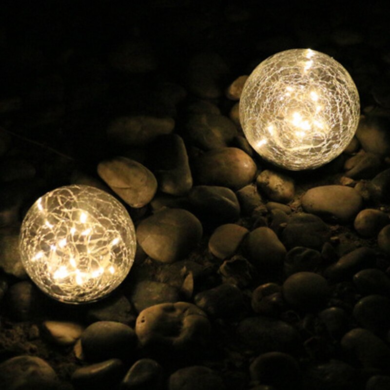 Solar Garden Light Crack Ball Lawn Light for Outdoor Decoration,Solar Powered,Waterproof,with LED Auto on / Off Light