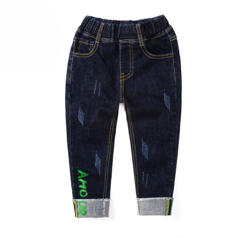 Mode Blauwe Kleur Jongens Jeans Zachte Kids Broek Denim Jeans Cowboy Ontwerpers Lange Broek Voor Jongen Casual Jeans Voor 4-13