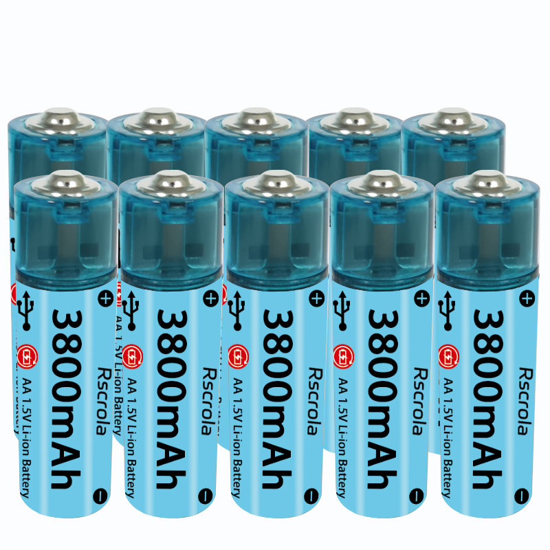 Upgraded AA Rechargeable Battery USB Port AA Li-ion Battery Fast Charge Over 1000 Cycle Works in Extreme Temp Low Self Discharge: Pink