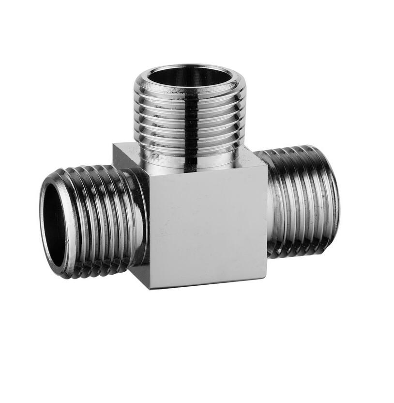 Thickened All-copper Three-way Angle Valve One Into Two Out 4" Internal And External Tooth Interface Water Valve Connector: B