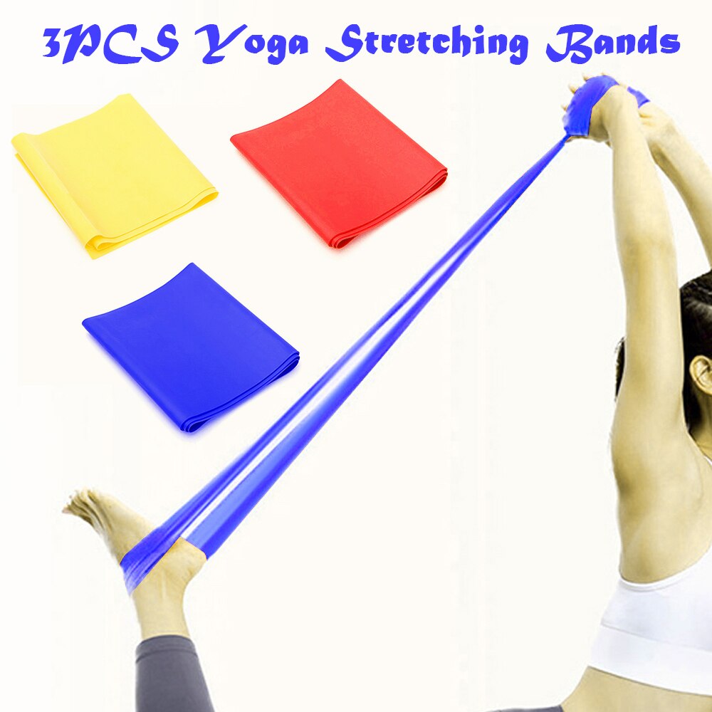 3 PCS Yoga Elastic Resistance Bands Yoga Stretching Bands Fitness Exercise Resistance Bands For Exercises Gym Training Workout