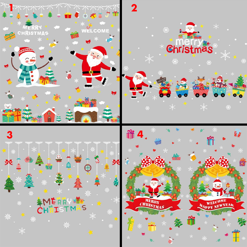 Kerst Opknoping Windows Stickers Kerst Muursticker Huishoudelijke Verwijderbare Glas Muursticker Jaar Decoratie voor Huis