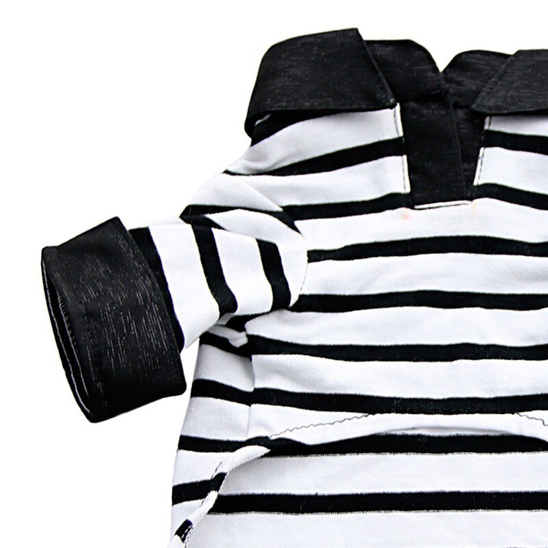 Dog Striped shirt Summer Pet Clothes Comfortable Cotton Dog Clothes Black and White Stripes Small Pet T shirt P