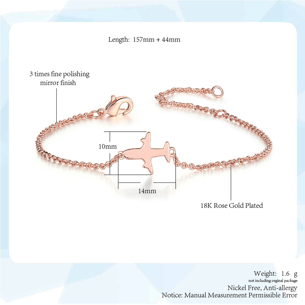 ZHOUYANG Armband Voor Vrouwen Eenvoudige Stijl Geen Stone Little Vliegtuig Vliegen Hoger Rose Goud Zilver Kleur Mode-sieraden DZH002