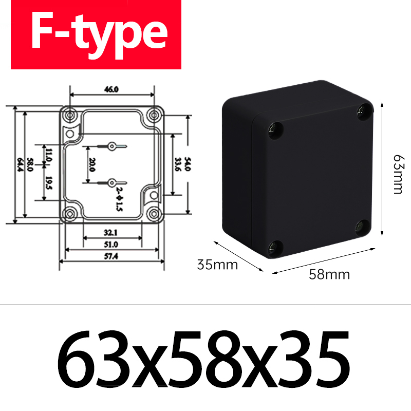 ABS Waterproof Box Housing Electronic Safe Case Plastic Boxes Black Wire Junction Box Plastic Organizer IP67 Waterproof Enclosur: Black&White