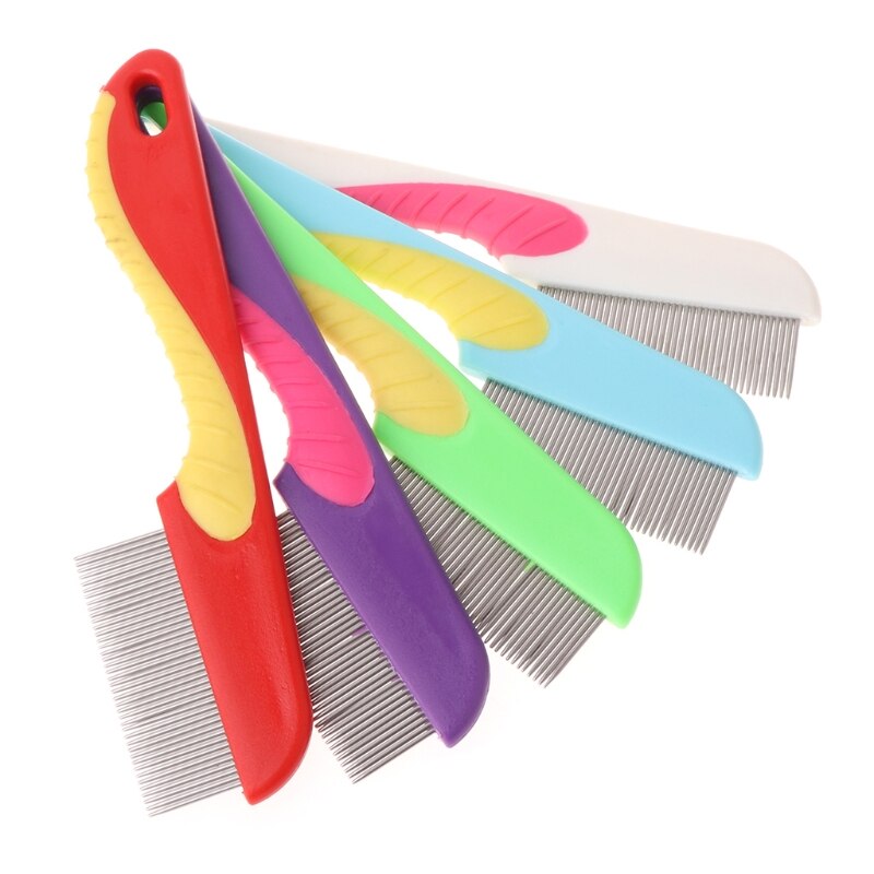 Comb Dense Teeth Massage Clean Hair Stainless Steel Animal Grooming Brushes