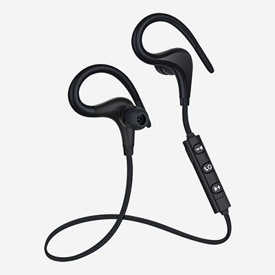 4.1Bluetooth Earphone Earloop Earbuds Stereo Bluetooth Headset Wireless Sport Earpiece Handsfree With Mic For all smart Phones: black