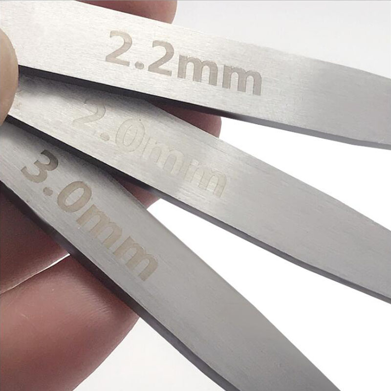 2/2.2/3.0mm følermåler 3 blad ventiltykkelse gap følermåler metrisk måling justering linjal måleverktøy i stål