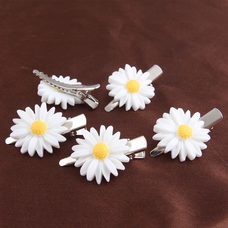 5 Stks/partij Leuke Vrouwen Haarspelden Haar Accessoires Mooie Daisy Bloem Kleine Barrette 4G2002