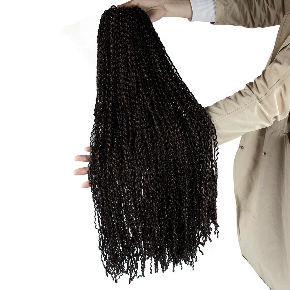 Mixed color women's braiding hair 24 inches synthetic micro box zizi braids crochet hair tiny curly braid extensions