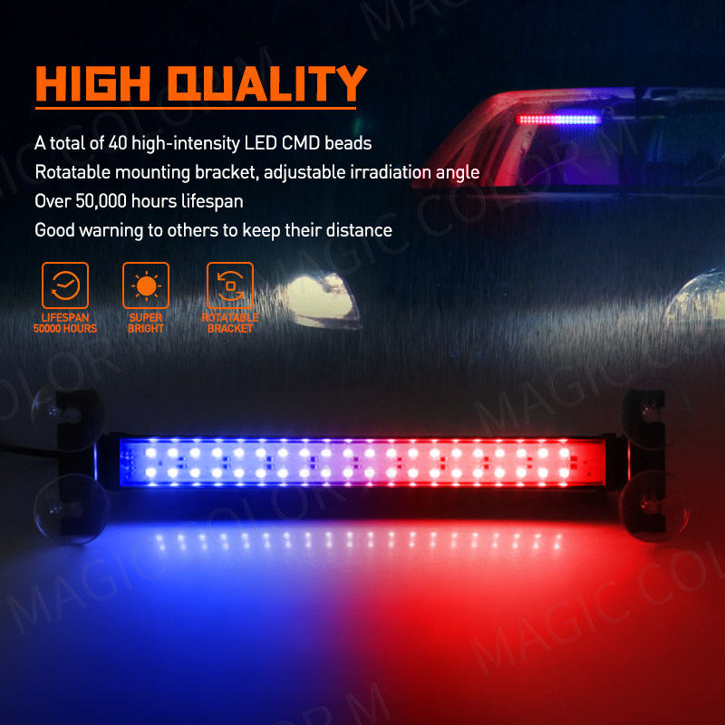 40 LED Strobe Licht Notfall Blitz Warnung Lampe Auto Windschutzscheibe Bar Verkehrs Advisor Taschenlampe Rot Blau Auto Zubehör 12 V-24 V