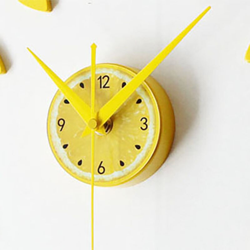 Lemon Green Sticker EVA 60CM Wall Clock Colour Big Large Decorative 3d Diy Wall Clock for Kitchen Children Room