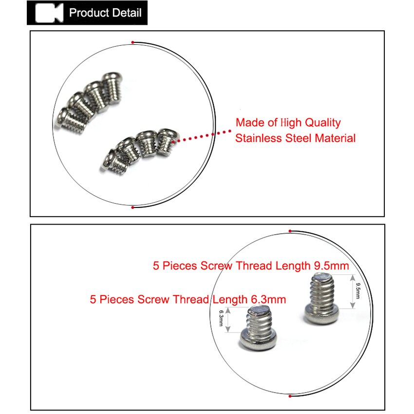 NICEYRIG-tornillo 1/4 para cámara fotográfica, aparejo de rosca de tornillo de 1/4 &quot;, 1/4&quot;, accesorios para cámara fotográfica, 14 aleación de aluminio, DSLR(10 unidades)