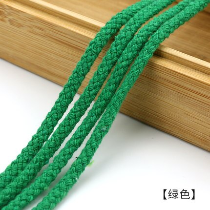 5mm Katoenen Touw Craft Decoratieve Twisted Cord Touw voor Handgemaakte Decoratie DIY Lanyard Ficelles Couleurs Draad Koord 5yards: green