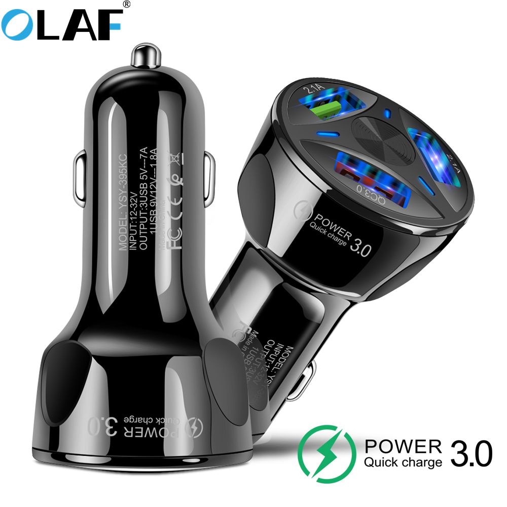 3 poorten USB Car Charger Quick Charge 3.0 Snelle Auto Sigarettenaansteker Voor Samsung Huawei Xiaomi iphone Autolader QC 3.0 Lader