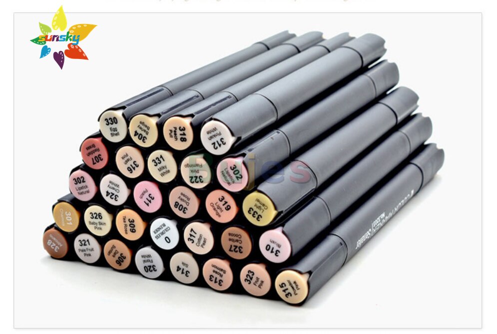 Senalier – ensemble de marqueurs à tête dure de 12/24/36/48 couleurs, couleur à l'huile, dessin de couleur de peau spécial, fournitures d'art, animation pour étudiants