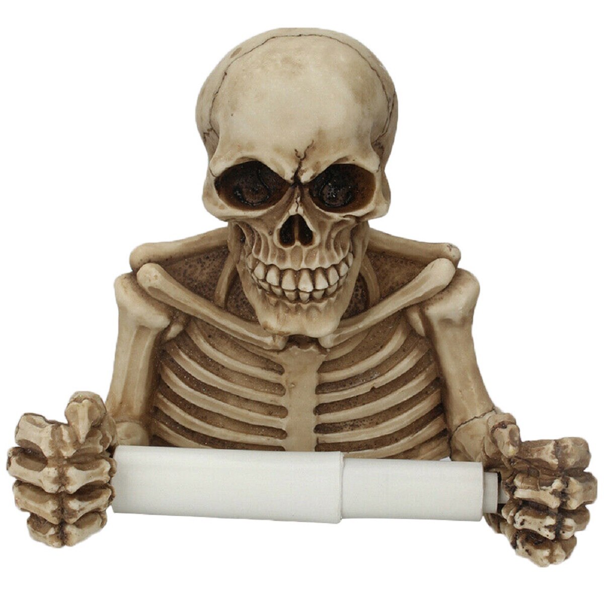 Porte-rouleau de papier toilette, tête de mort, support mural, porte-serviettes, accessoires de salle de bains, cuisine, maison, organisateur, décor: Default Title