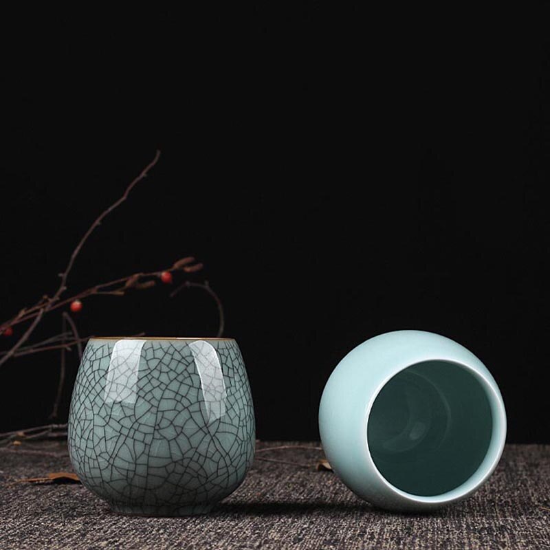 200ml Longquan Celadon Teacup Tea Ceremony Teaware Drinkware Office Master Cup Espresso Coffee Mug Water Cups Container Decor