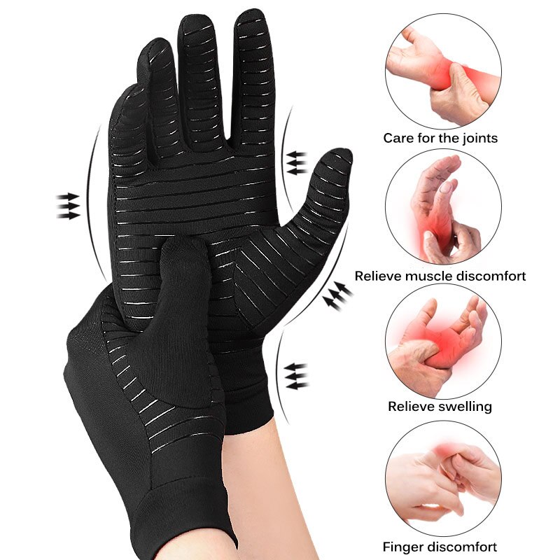 Copper fiber Anti Arthritis Hands Gloves Copper Therapy Compression Gloves Ache Pain Relief Compression Therapy Gloves