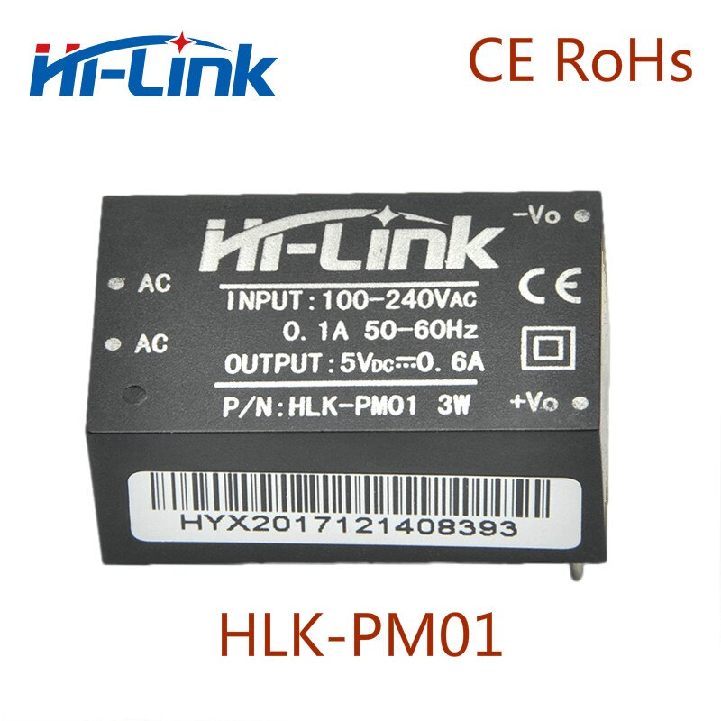 5 stks/partij AC-DC 90-264 V naar 5 V 3 W mini voeding module Hi- link HLK-PM01 CE RoHs certificeringen