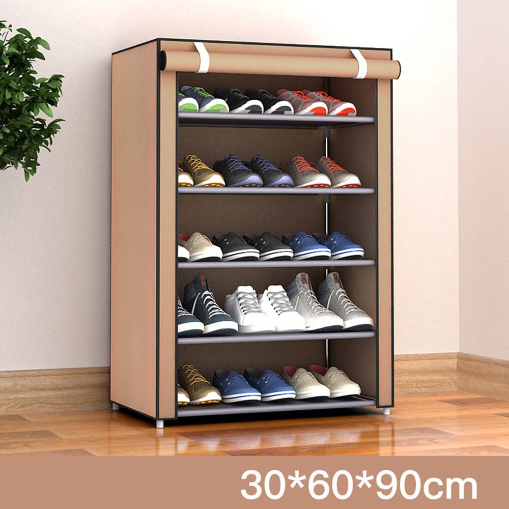 6 Layers Shoe Rack Non-woven Fabric Shoe Holder Portable Living Room Entrance Hallway Shoe Storage Organizer 30 X 60 X 90 cm