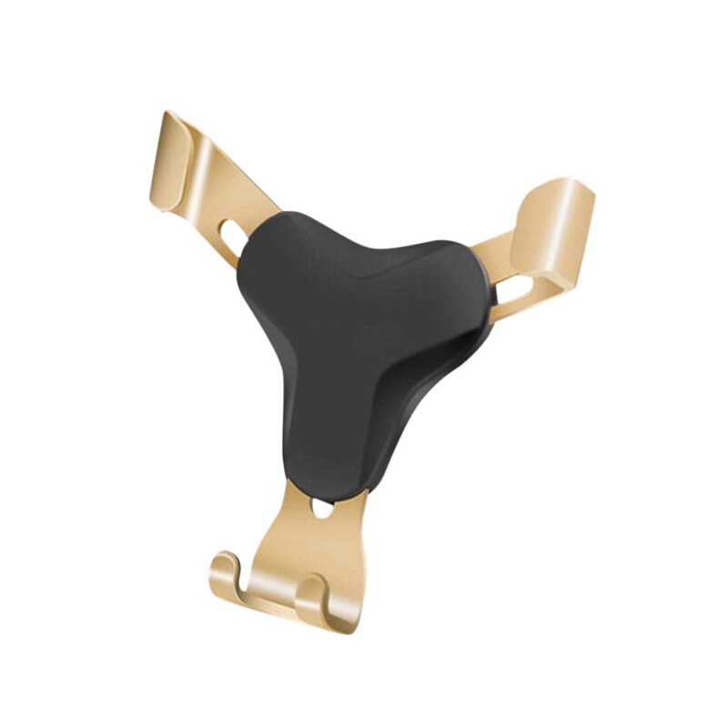 Biluttag triangel telefonfäste aluminium bil luftventil gravity mount hållare för mobiltelefon surfplatta: Guld-