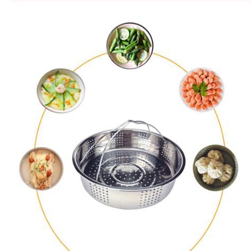 Keuken Vergiet Steamer Rvs Steamer Rijstkoker Stoomboot Instant Pot Stoom Mand Met Siliconen Handvat