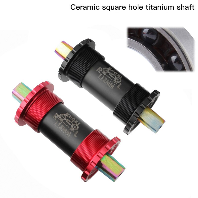 MUQZI Bike Bottom Bracket Set Square Bicycle Titanium Bottom Brackets for Folding Bike Fixed Gear MTB Road Bike 11.3cm