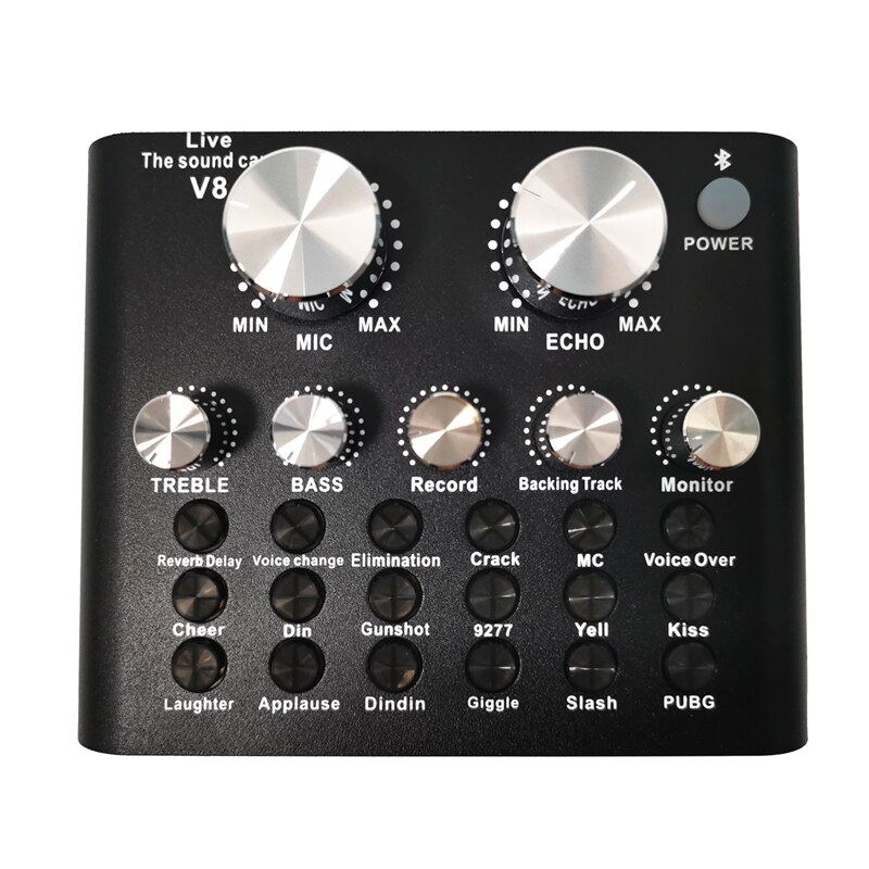 Live Sound Card Portable o Mixer DJ Sound Mixer for Recording Microphone Guitar External Computer Phone: Default Title