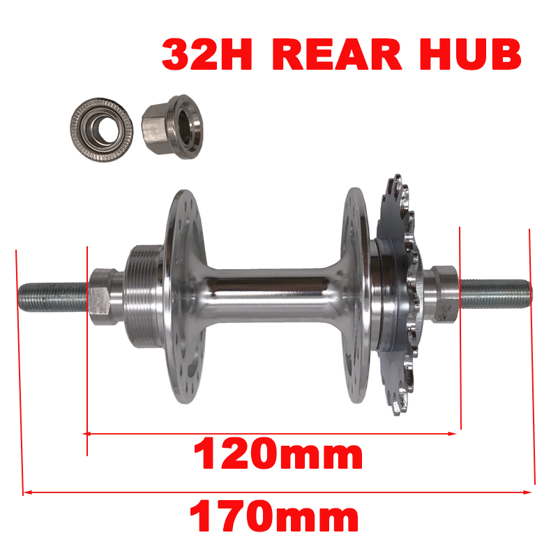MAXFORD bicicleta Fixie Hub bicicleta cubo de aluminio rueda libre rodamiento sellado 32H 36H piñón fijo bicicleta pista piezas de ciclismo: Morado