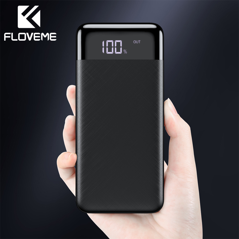 FLOVEME 10000mAh Power Bank LED Display Dual USB Mi PowerBank External Battery Pack Portable Charger Poverbank For iPhone Xiaomi