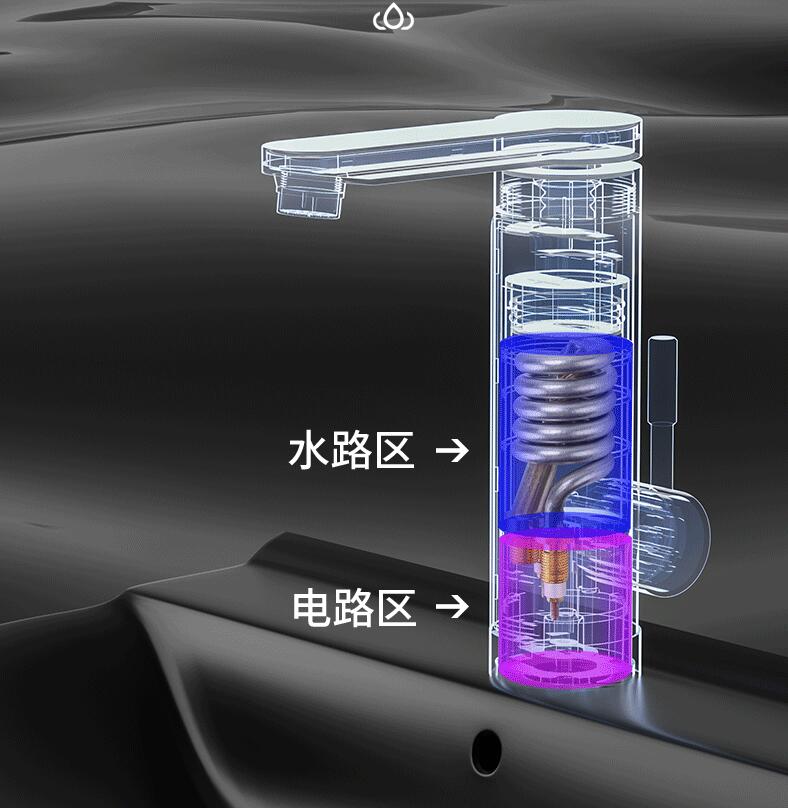 3300W Electric Instant Water Heater Faucet Tap LED Ambient Light Temperature Display Bathroom Kitchen Instant Heating Tap