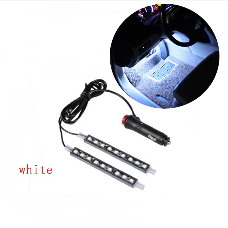 Lampe d'ambiance 2 en 1 pour Peugeot LED, lampe de décoration, pieds de voiture, 9 206, 207, 208, 301, 307, 308, 407, , 3008, 4008: WHITE