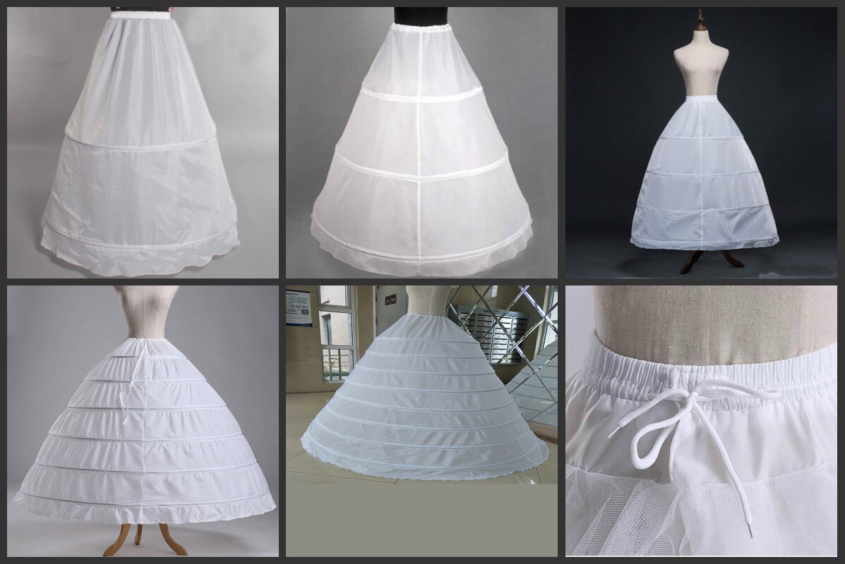 Ball Gown Wedding Petticoat Bridal Underskirt Crinoline 2/3/4/6/ 8 Hoop Tulle Puffy Undergarment Slip Wedding Dress