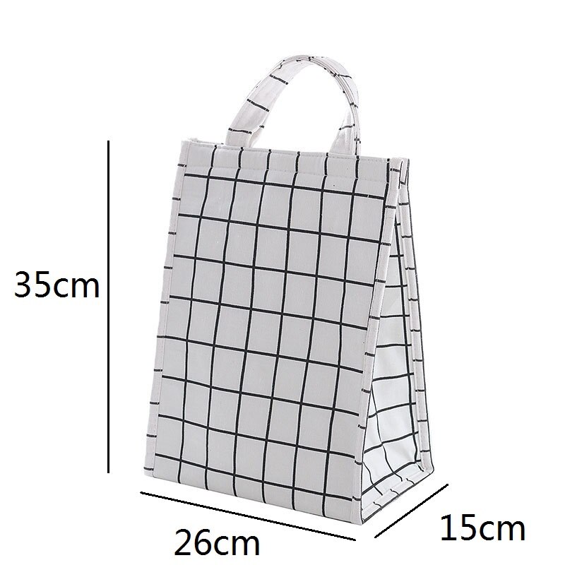 Geometrisk gitter vandtæt oxford madpakke bærbar isoleret termisk køler madpakke til piger studerende picnic case