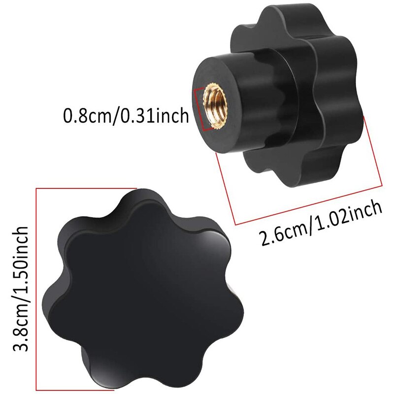 15 pièces molette M8 filetage serrage bouton poignée bouton pour Machine-outil en forme d'étoile bouton filetage