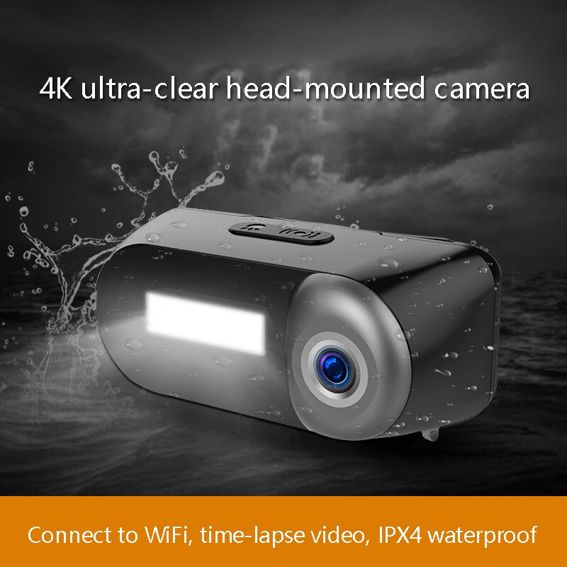 Outdoor Sport Camera Met Hoofd Licht Lamp Waterdicht Head-Mounted Sport Video Camera 1080P Voor Veldwerk Opname