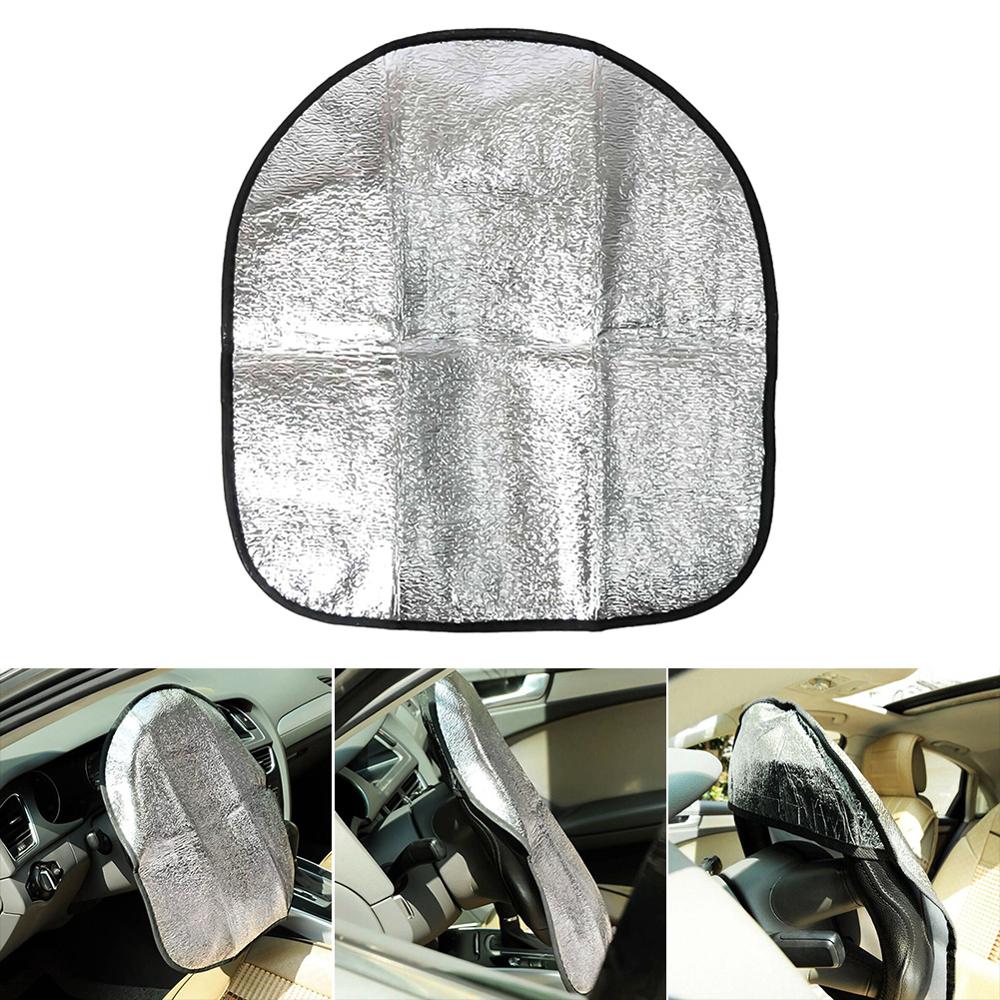 44X50 Cm Auto Stuurwiel Anti-Warmte Zonnescherm Cover Zilveren Dubbele Dikke Zon-uv Beschermen Parasol Shield