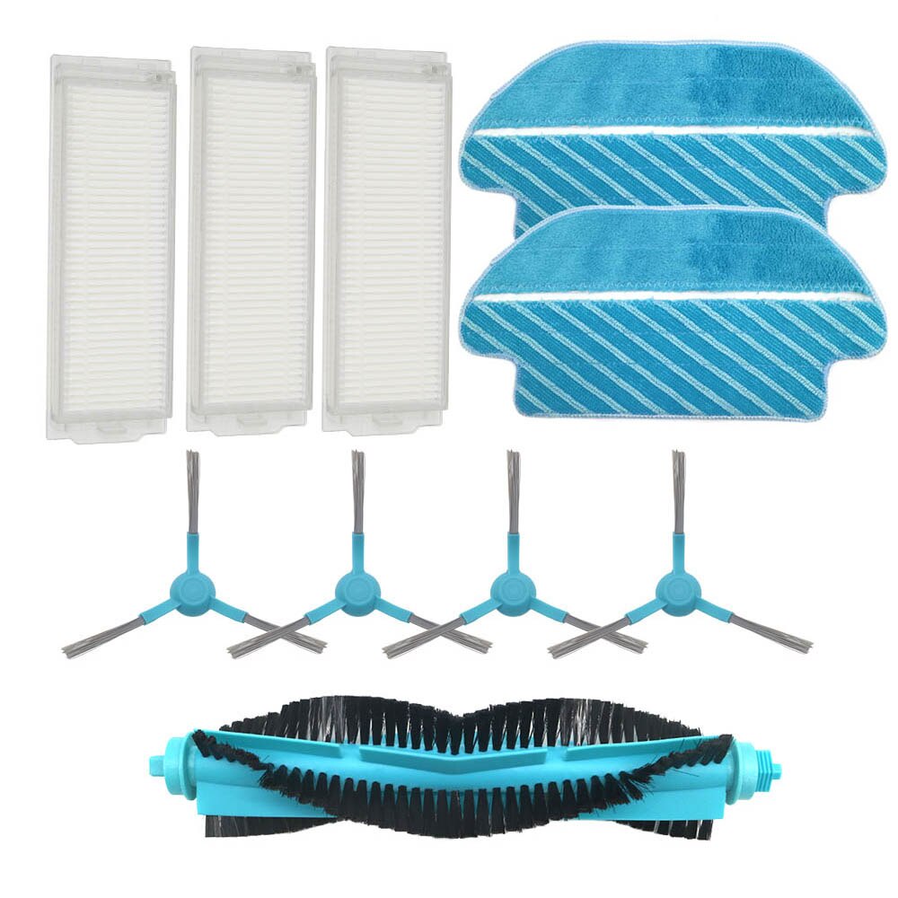 Conjunto de accesorios de repuesto para robot aspirador, filtro HEPA, rodillo, cepillo, mopas, paños para Cecotec Conga 3290 3490 3690, cepillo laterial para Proscenic M7: kit-4