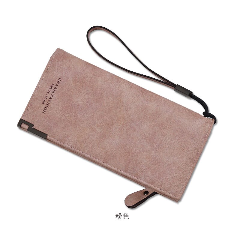 2020 kobiet portfel opaska skórzana szczyt damski jakości długie etui na karty kredytowe organizator torebka panie sprzęgła portfel Carteras: różowy