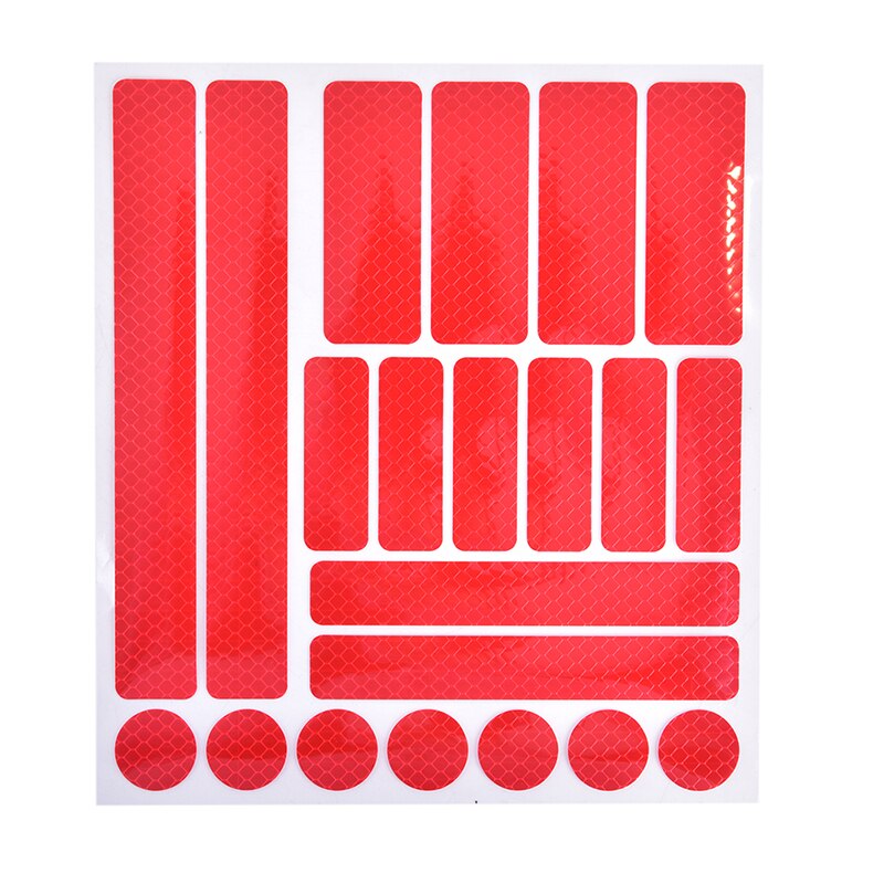 1 hoja de adhesivos reflectantes para motocicleta, Reflector de bicicleta, pegatinas de advertencia para ciclismo, accesorios para bicicleta: Rojo