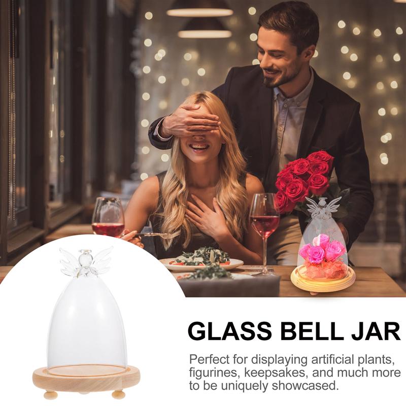 Glass Dome Cover Transparant Glas Dome Angel Vormige Display Dome Glas Cover Tafelblad Display Glass Dome Decoratie