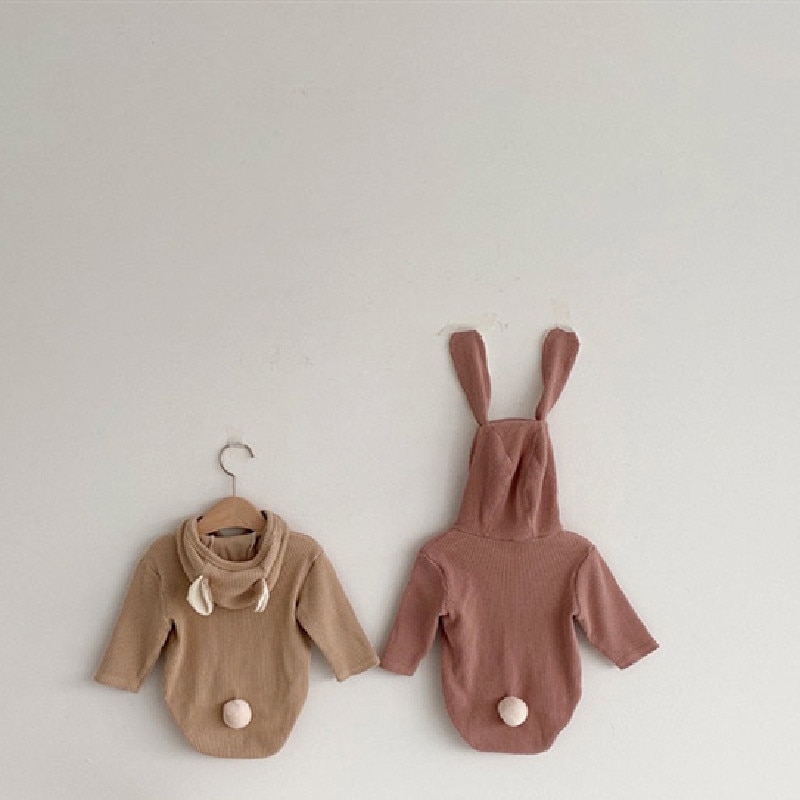 Neugeborene Mädchen Kleidung Kaninchen Ohren Baby Strampler Strick Kleinkind Junge Kleidung Mädchen Strampler Langarm Baby Gesamt Oberbekleidung Herbst
